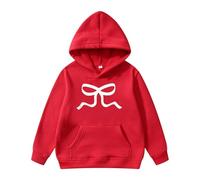 Genérico Libro Historia Sudadera con Capucha de Manga Larga para niños con Pajarita Estampada Sudadera Long Hombre (Red, 6-8Years)