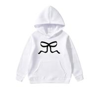 Genérico Libro Historia Sudadera con Capucha de Manga Larga para niños con Pajarita Estampada Sudadera Long Hombre (White, 8-10 Years)