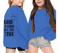 Genérico Libros Historia Sudadera con Capucha y Estampado de Letras para niña, Informal, Holgada Sudadera Muerte (Blue, 2-3 Years)