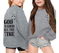 Genérico Libros Historia Sudadera con Capucha y Estampado de Letras para niña, Informal, Holgada Sudadera Muerte (Grey, 11-12 Years)