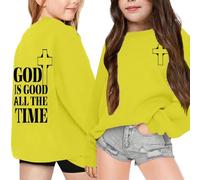 Genérico Libros Historia Sudadera con Capucha y Estampado de Letras para niña, Informal, Holgada Sudadera Muerte (Yellow, 12-13 Years)