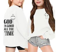Genérico Libros Historia Sudadera con Capucha y Estampado de Letras para niña, Informal, Holgada Sudadera Muerte (White, 4-5 Years)