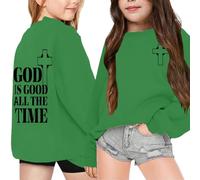 Genérico Libros Historia Sudadera con Capucha y Estampado de Letras para niña, Informal, Holgada Sudadera Muerte (Green, 12-13 Years)