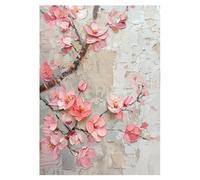 Genérico Lienzo Grueso 3D Pintado A Mano con Magnolia Rosa, Arte Abstracto Minimalista, Pintura Al Óleo Contemporánea, Decoración Del Hogar, Dormitorio Moderno, 60 X 90 Cm (24 X 36 Pulgadas).