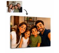 Genérico Lienzo Personalizado con Foto Transformada en Caricatura de dibujo animado | Cuadro Personalizado con Retrato Animado a partir de tu Foto | Impresión en Lienzo 25 x 20 - Regalo anime