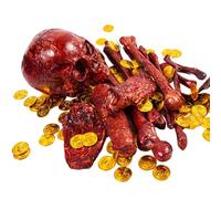 Genérico Life Size Skeleton Decoration - Halloween Skull Bone Set, Realistic Haunted House Prop, Party Ornament, Spooky Carnival Display | Outdoor Indoor Lawn Porch Yard Front Scary Festival