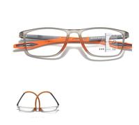 Genérico Ligeras Comodas anteojos de lectura Fotocromáticas Bisagras Resorte Flexibles Monturas de gafas para PC Tablet(Gray/Orange,2.5x)