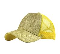 Genérico ligero Ponytail Cap Glitter Béisbol Hat Visor Llano Buns Messy Unisex Béisbol Caps Gorro Noche Cabello, amarillo, Talla única