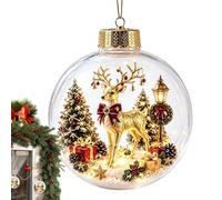 Genérico Light Up Christmas Tree Ornament - 3.54in LED Santa Elk Ball Decor