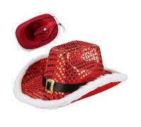 Genérico Light Up Cowboy Hat | Costume Headwear with Sequins | Christmas Hats for Women Men Party Gathering Celebration Outdoor Sports Event Concert Halloween Cosplay Holiday