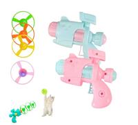 Genérico Light-Up Flying Disc Cat Launcher Set, Interactive Flying Cat Toy with 3 Colorful Discs 1 Light-Up Disc, Cats Fetch Toy for Enrichment Pet Training and Chasing (2pcs-a)