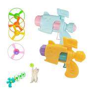 Genérico Light-Up Flying Disc Cat Launcher Set, Interactive Flying Cat Toy with 3 Colorful Discs 1 Light-Up Disc, Cats Fetch Toy for Enrichment Pet Training and Chasing (2pcs-d)
