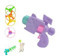 Genérico Light-Up Flying Disc Cat Launcher Set, Interactive Flying Cat Toy with 3 Colorful Discs 1 Light-Up Disc, Cats Fetch Toy for Enrichment Pet Training and Chasing (Purple)