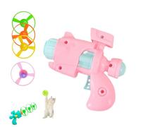 Genérico Light-Up Flying Disc Cat Launcher Set, Interactive Flying Cat Toy with 3 Colorful Discs 1 Light-Up Disc, Cats Fetch Toy for Enrichment Pet Training and Chasing (Pink)