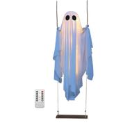 Genérico Light Up Ghost Decor - Outdoor Halloween Swinging Ghost Ornament