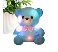 Genérico Light Up Plush - 8 Inch Glowing Bear Doll Colorful LED Bowknot Design, Soft Cuddly Stuffed Toy, Decorative Night Companion | Light Up Plush For Boys Adults Home Living Room Bedroom