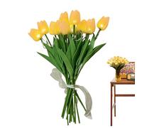 Genérico Light Up Tulips - 15-Pack LED Flower Lamps | Romantic Artificial Tulıp Night Lights | Cute Fairy Bedroom Table Lamps for Home Decor | Pink Yellow White Tulıp Lamp Set