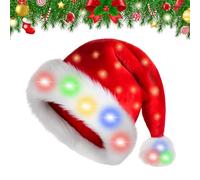 Genérico Lighted Christmas Hat - Light Up Santa Hat Adult,Christmas Dress Up Headpiece For Women Men Family Photo Winter Celebration Content Creators Costume Parties Music Festivals Concert