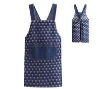 Genérico Lightweight Cotton Apron with Front Pocket & Cross Back, Soft Denim Style Kitchen Apron for Men & Women, Comfortable Jean Cooking Apron for Baking, BBQ, Gardening & Workshop, Corazón, taille