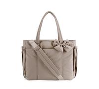 Genérico Lightweight Crush Bow Tote Bag For Women, Crush Bow Tote Bag, Stylish Handbag for Work, Travel, Beach, Shopping (Camel)