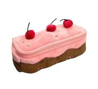 Genérico Linda Estuche Rosa de Cereza | 20x10x6cm Bolsa de lápiz | Polla de Cremallera de Gran Capacidad para Las niñas | Bolsa de papelería Escolar para bolígrafos, lápices, borradores y Reglas