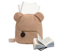 Genérico Linda Mochila De Orejas De Oso: Bolso Escolar De Hombro Para Niños De Lujoso, Bolsa De Animales De Peluche, Paquete De Juguetes Blando, Cartera De Viajes Livianas | Preescolar Niña De Famili
