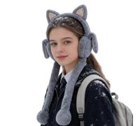 Genérico Lindas Orejeras para Mujeres - Cómodas Ligeras de Peluche Envolvente,Con Orejas De Conejo Móviles Para Niñas - para Viajar, Exteriores, Deportes, Ciclismo, Otoño, Esquí, Mujer, Jóvenes,