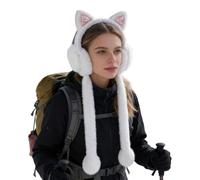 Genérico Lindas Orejeras para Mujeres,Envolvente Suave y Cómodo | con Orejas de Conejo Móviles y Orejeras de Peluche Cálidas,para Viajar, Exteriores, Deportes, Ciclismo, Otoño, Esquí, Mujer, Jóvenes,