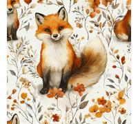 Genérico Lindo Animal Zorro Papel Pintado Autoadhesivo 0.3x5 m Planta Flor Decorativo Muro Pegatina Impermeable Mate Papel Pared Grueso Fácil Limpiar Wallpaper para Dormitorio Salon Adhesivo Muebles