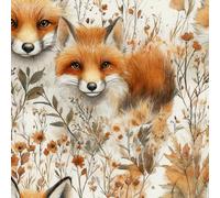 Genérico Lindo Animal Zorro Papel Pintado Autoadhesivo 0.4x20 m Planta Flor Decorativo Muro Pegatina Impermeable Mate Papel Pared Grueso Fácil Limpiar Wallpaper para Dormitorio Salon Adhesivo Muebles
