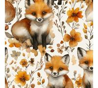Genérico Lindo Animal Zorro Papel Pintado Autoadhesivo 0.4x3 m Planta Flor Decorativo Muro Pegatina Impermeable Mate Papel Pared Grueso Fácil Limpiar Wallpaper para Dormitorio Salon Adhesivo Muebles