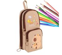 Generico Lindo Estuche para niñas, Animales Soporte estacionario Capybara Panda Bolsa papelería Organizador portalápices de Gran Capacidad la Universidad, marrón, riferimento Alla descrizione