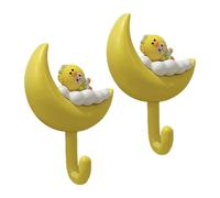 Generico Lindos ganchos de toallas, lindo llavero para pared | Cloud Hooks | 2x luna sin perforación organizador de joyas decorativas estéticas para el refrigerador del dormitorio escolar