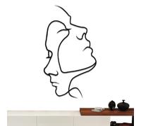 Genérico Line Face Art Wall Decals - 42x24cm Metal Female Single Line Wall Art Decor | Abstract Human Face Modern Sculpture Mīnimališt Home Living Room Bedroom Bathroom Decoration HangingArt Piece