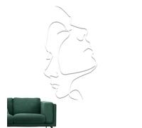 Genérico Line Face Art Wall Decals - 42x24cm Metal Female Single Line Wall Art Decor | Abstract Human Face Modern Sculpture Mīnimališt Home Living Room Bedroom Bathroom Decoration HangingArt Piece