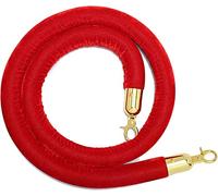 Genérico Línea De Espera para Control De Multitudes, Cuerda De Barrera De Terciopelo Rojo, Cuerda Colte De 2,7 M, Mosquetón De Acero Inoxidable (Red 2.2m/7.2ft)