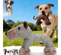Genérico Linen Dog Toys, Durable, Squeaky Corduroy Chew Toys - Linen Safari Companions for Small & Medium Dogs, Interactive Stuffed Animal with Squeaker (Dog)