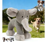 Genérico Linen Dog Toys, Durable, Squeaky Corduroy Chew Toys - Linen Safari Companions for Small & Medium Dogs, Interactive Stuffed Animal with Squeaker (Elephant)