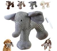 Genérico Linen Safari Companions Dog Toys,Corduroy Fabric,Durable Squeaky Dog Chew Animals,Stuffed Dog Toy for Small Medium Dogs,Relieve Boredom and Anxiety (Elephant)