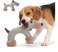 Genérico Linen Safari Companions, Squeaky Dog Chew Toy, Relieve Boredom and Anxiety In Dogs, Durable Interactive Plush Toy with Built-In Squeaker, Strudy Linen Fabric, for Small Medium Dogs (Dog)