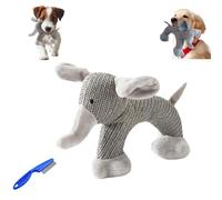 Genérico Linen Squeaky Dog Chew Toy for Small Medium Dogs, Durable Safari Animal Stuffed Dog Toy for Boredom Relief, Tough Linen Fabric Puppy Teething Toy for Aggressive Chewers (Gray)