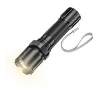 Generico Linterna alta flash - linterna LED recargable USB, linterna portátil brillante con linterna de larga distancia multifunción ligera para senderismo y camping