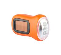 Genérico Linterna de Seguridad Portátil Manivela y Carga Solar, LED Recargable Batería 3.6v/40mah, Material Abs y Correa Antiperdida para Camping y Exteriores Color Color Aleatorio