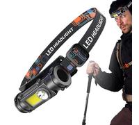 Genérico Linterna frontal LED - Linterna frontal recargable con luz de trabajo magnética | Faro LED brillante para patrullaje nocturno, mochilero, ciclismo, camping, montañismo, y exploración