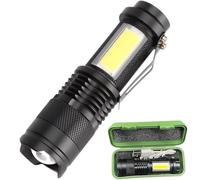 Genérico Linterna led de alta potencia recargable 2000 lúmenes 5 modos impermeable con enfoque variable linterna táctica militar hogar al aire libre senderismo acampada cámping excursiones