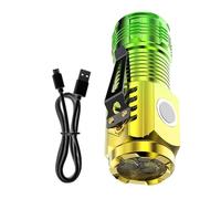 Genérico Linterna Monstruo De 3 Ojos, Linterna Led Manual Mini Con Clip De Bolsillo Y Imán, Luz Recargable Brillante E Impermeable Para Camping, Senderismo Y Montañismo