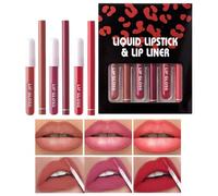 Genérico Lipstick and Lip Liner Set, Waterproof Lipliners Pencil, Long-Lasting Lip Liners, Lip Gloss and Lipstick Combo, Lip Liners Pencil Combo, Lipliner and Lipstick for Women