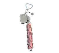 Genérico Lipstick Holder Stainless, Lipstick Holder Keychain, Chic Lip Gloss Holder with Mirror, Small Bling Crystal Lipsticks Storage Bag Key Chain, for Purse, Keychain Lip gloss (1pcs-B)