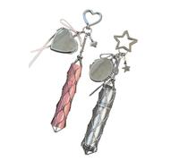 Genérico Lipstick Holder Stainless, Lipstick Holder Keychain, Chic Lip Gloss Holder with Mirror, Small Bling Crystal Lipsticks Storage Bag Key Chain, for Purse, Keychain Lip gloss (2pcs-A+B)
