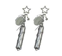Genérico Lipstick Holder Stainless, Lipstick Holder Keychain, Chic Lip Gloss Holder with Mirror, Small Bling Crystal Lipsticks Storage Bag Key Chain, for Purse, Keychain Lip gloss (2Pcs-2a)